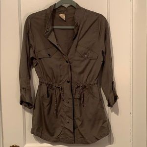 Hunter Green Utility Jacket 3/4 Sleeves